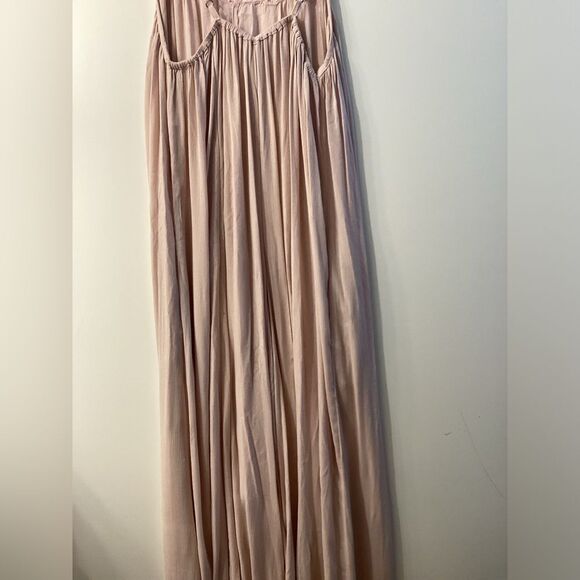 Free People Wide Leg Jumpsuit Light Pink Women’s Size S Boho Chic Sleeveless - Picture 10 of 16
